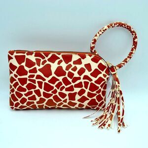 Cute Braided Giraffe Ring Tassel Handle Wristlet